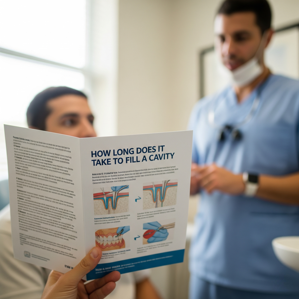 How long does it take to fill a cavity with dental procedure showing tooth decay removal and filling process